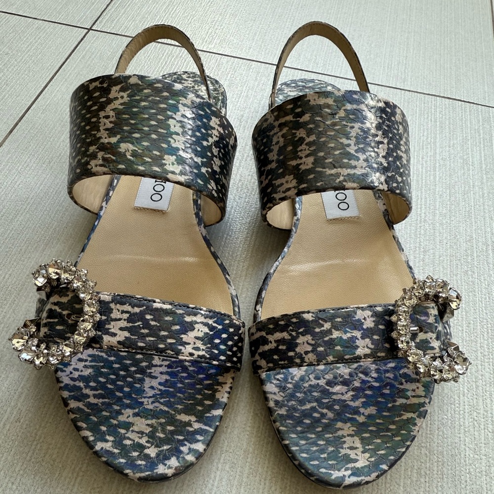 Brand New $950 Jimmy Choo Sephora Flat Multi Color 36.5 6.5 Designer Sandals